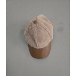 Tan Furry Vegan Leather Baseball Cap New